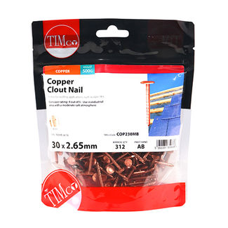 TIMCO Clout Nails Copper - 30 x 2.65