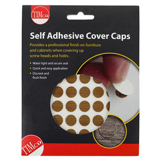 TIMCO Self-Adhesive Screw Cover Caps Natural Walnut - 13mm