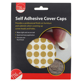 TIMCO Self-Adhesive Screw Cover Caps Oak - 13mm