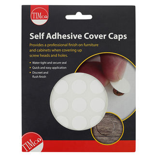 TIMCO Self-Adhesive Screw Cover Caps White Matt - 18mm