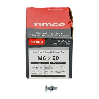 TIMCO Cable Tray Bolts & Flange Nuts Silver - M6 x 20