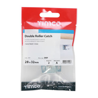 TIMCO Double Roller Catches Zinc - 28 x 32 x 1