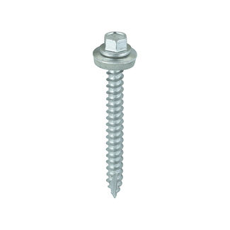 TIMCO Slash Point Sheet Metal to Timber Screws Exterior Silver with EPDM Washer - 6.3 x 60