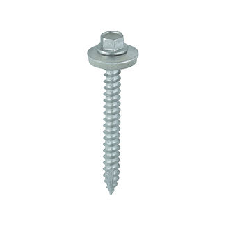 TIMCO Slash Point Sheet Metal to Timber Screws Exterior Silver with EPDM Washer - 6.3 x 60