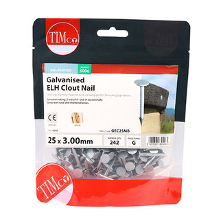 TIMCO Extra Large Head Clout Nails Galvanised - 25 x 3.00