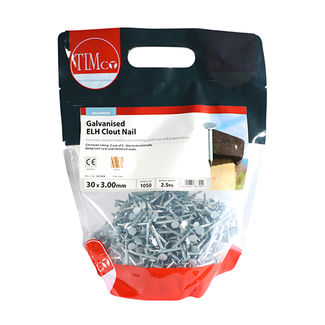 TIMCO Extra Large Head Clout Nails Galvanised - 30 x 3.00