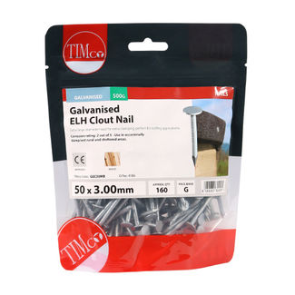 TIMCO Extra Large Head Clout Nails Galvanised - 50 x 3.00