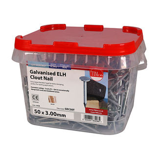 TIMCO Extra Large Head Clout Nails Galvanised - 50 x 3.00