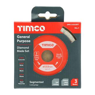 TIMCO General Purpose Diamond Blade Segmented  - 115 x 22.2