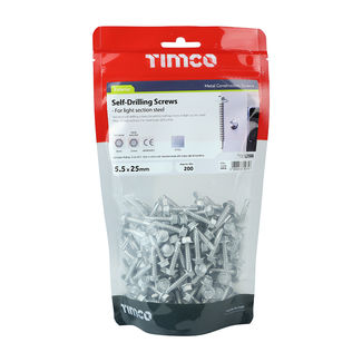 TIMCO Self-Drilling Light Section Screws Exterior Silver - 5.5 x 25