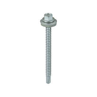 TIMCO Self-Drilling Light Section Screws Exterior Silver with EPDM Washer - 5.5 x 70