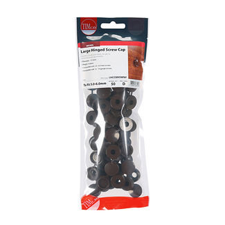 TIMCO Hinged Screw Caps Large Brown - To fit 5.0 to 6.0 Screw