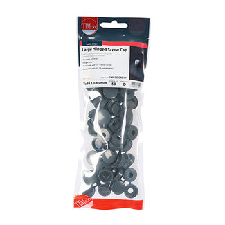 TIMCO Hinged Screw Caps Large Dark Grey - To fit 5.0 to 6.0 Screw