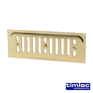 Timloc Hit and Miss Louvre Vent Polished Brass - 242 x 89mm