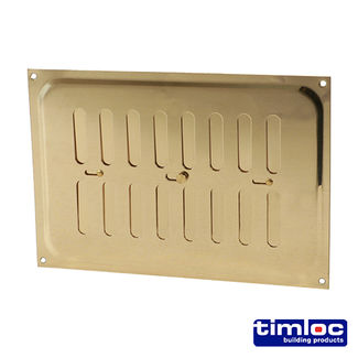 Timloc Hit and Miss Louvre Vent Polished Brass - 242 x 165mm