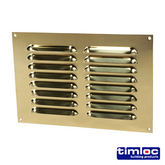 Timloc Louvre Grille Vent Polished Brass - 242 x 165mm