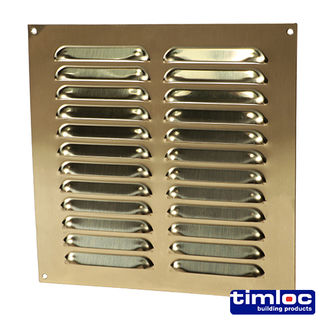 Timloc Louvre Grille Vent Polished Brass - 242 x 242mm