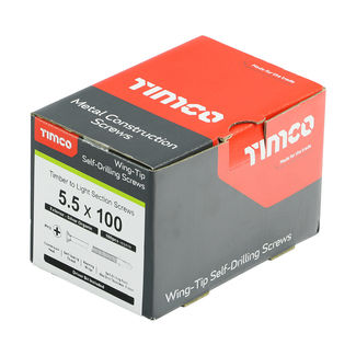 TIMCO Self-Drilling Wing-Tip Steel to Timber Light Section Exterior Silver Screws  - 5.5 x 100