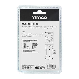 TIMCO Multi-Tool Coarse Cut Blades For Wood Carbon Steel - 32mm