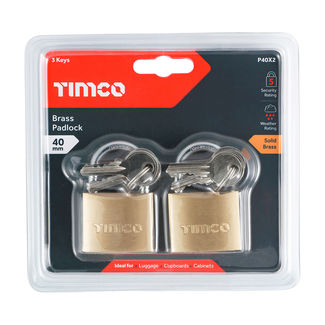 TIMCO Brass Padlock - 40mm