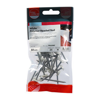 TIMCO Polymer Headed Nails A4 Stainless Steel White - 50mm