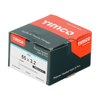 TIMCO Polymer Headed Nails A4 Stainless Steel Cream - 65mm