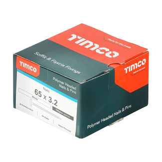 TIMCO Polymer Headed Nails A4 Stainless Steel White - 65mm