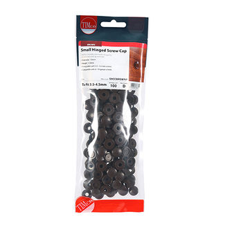 TIMCO Hinged Screw Caps Small Brown - To fit 3.0 to 4.5 Screw