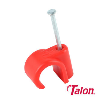 Talon Nail In Pipe Clips Red - 15mm