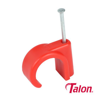 Talon Nail In Pipe Clips Red - 22mm