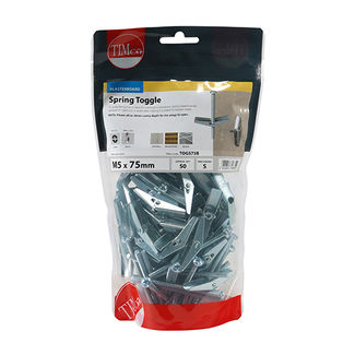 TIMCO Spring Toggle Cavity Anchors Silver - M5 x 75