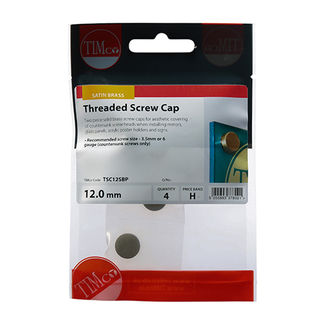 TIMCO Threaded Screw Caps Solid Brass Satin Brass - 12mm