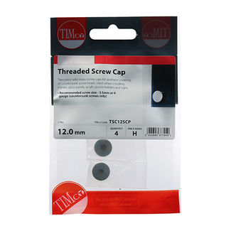 TIMCO Threaded Screw Caps Solid Brass Satin Chrome - 12mm