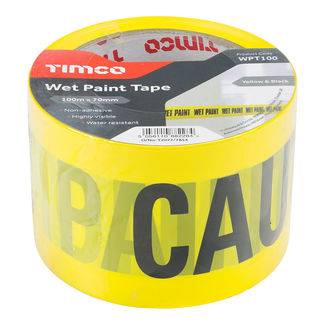 TIMCO Hazard warning caution yellow black wet paint tape