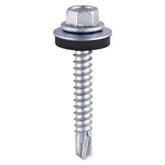 TIMCO Self-Drilling Light Section Silver Screws with EPDM Washer - 5.5 x 19