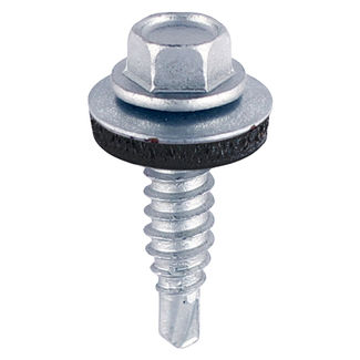 TIMCO Sheet Steel Stitching Screws Exterior Silver with EPDM Washer - 6.3 x 22